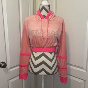 NWT Paris Hilton Velour crop Hoodie “That’s Hot”